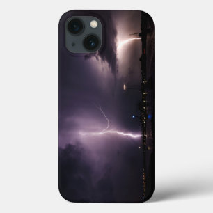 Blixt kasta i sig över hamnstad