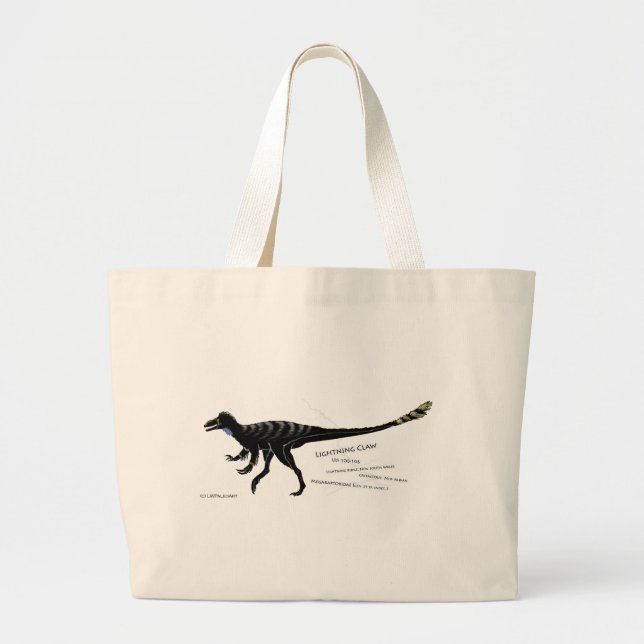 Blixt Klo Dinosaur Tote Bag Jumbo Tygkasse (Framsidan)