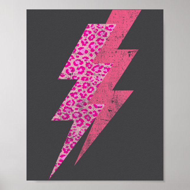 Blixt Leopard,vintage Retro Rollig Gymträning  Poster (Framsidan)