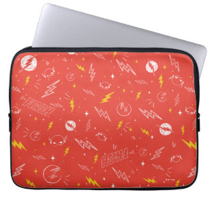 Blixt- och Doodle-mönster med Flash-logotyp Laptop Fodral