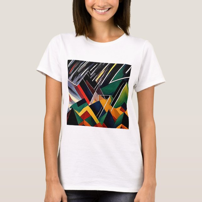 Blixt över bergtoppar t shirt (Framsida)