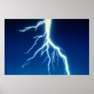 Blixt över blå bakgrund poster