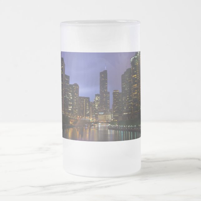 Blixt Over Chicago River Frosted Mugg (Center)