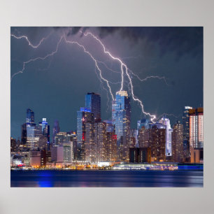 Blixt över New York City Poster