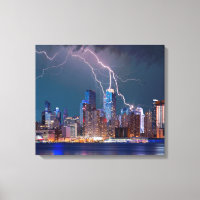 Blixt över "New York City" Skyline Wall Art