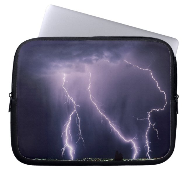 Blixt över Salt Lake Valley, Utah. Laptop Sleeve (Framsidan)
