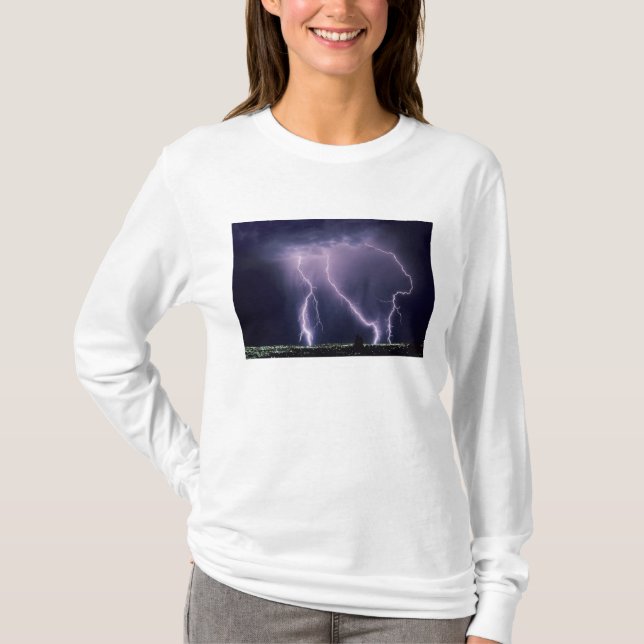 Blixt över Salt Lake Valley, Utah. Tee Shirt (Framsida)