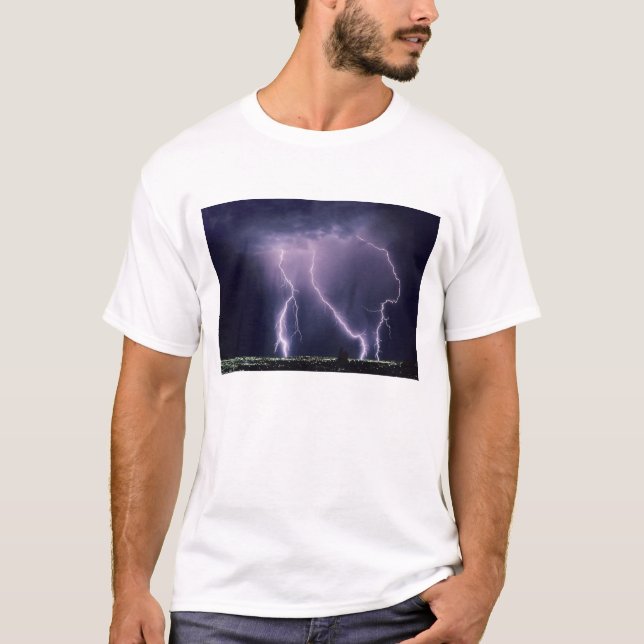 Blixt över Salt Lake Valley, Utah. Tee Shirt (Framsida)