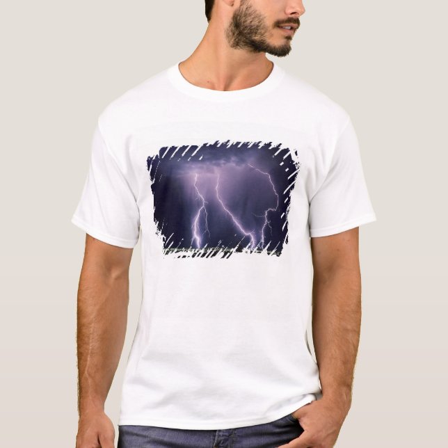 Blixt över Salt Lake Valley, Utah. Tee Shirt (Framsida)