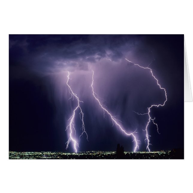 Blixt över Salt Sjö Valley, Utah. Hälsningskort (Framsidan Horizontal)