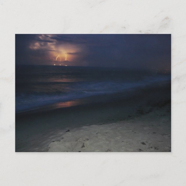 Blixt på vykort på stranden (Framsida)