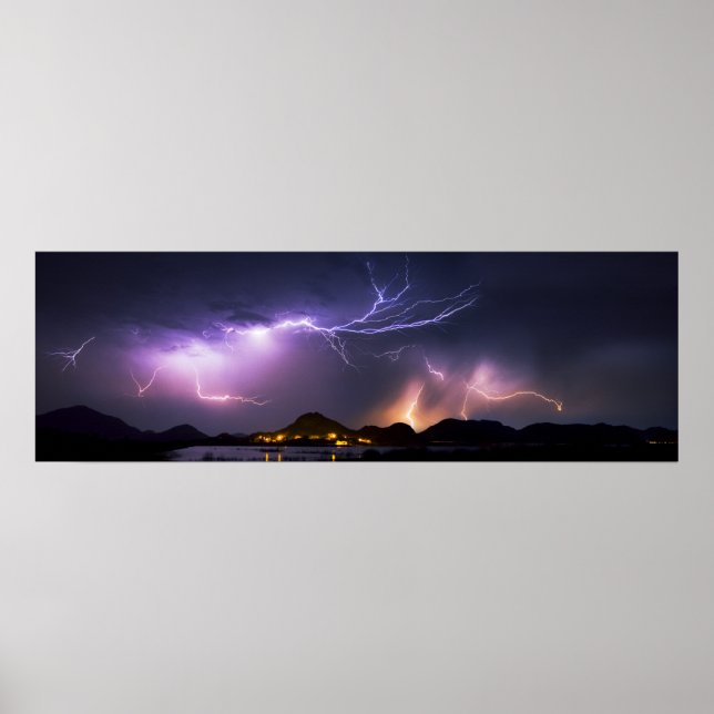 Blixt Panorama 36" x 11,75" Poster (Framsidan)