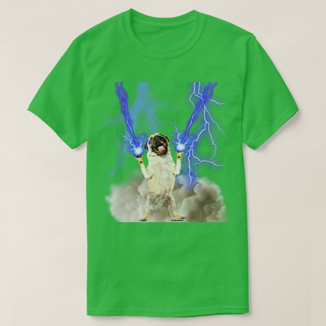 Blixt Pug T Shirt (Design framsida)