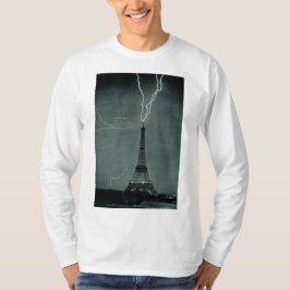 Blixt som slår Eiffel Torn T Shirt