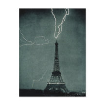 Blixt som slår Eiffel Torn