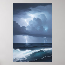 Blixt Storm och Ocean Poster