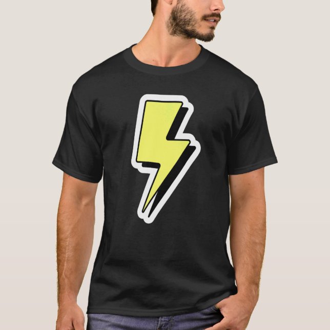 Blixt, Strejka Thunder Storm Lighting Bolt T Shirt (Framsida)