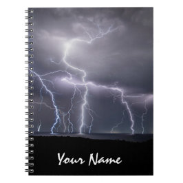 Blixt Strejka Thunderstorm Black & Lila Photo Anteckningsbok