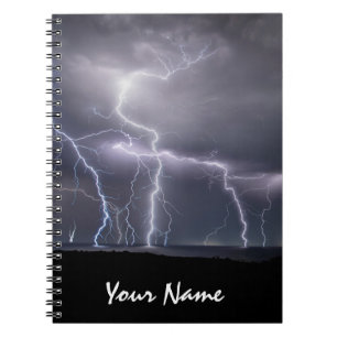 Blixt Strejka Thunderstorm Black & Lila Photo Anteckningsbok