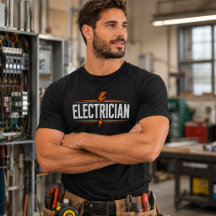 Blixt T-Shirt Elektriker Liv Arbetet Tee