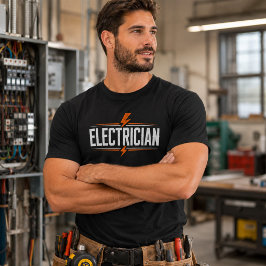 Blixt T-Shirt Elektriker Liv Arbetet Tee