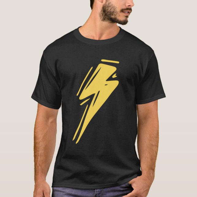 Blixt Thunder Storm Bolt Strejka Coola Gult Li T Shirt (Framsida)
