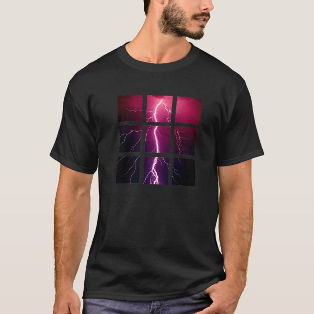 Blixt Thunderbolt Storm Lightning Thun T Shirt (Framsida)
