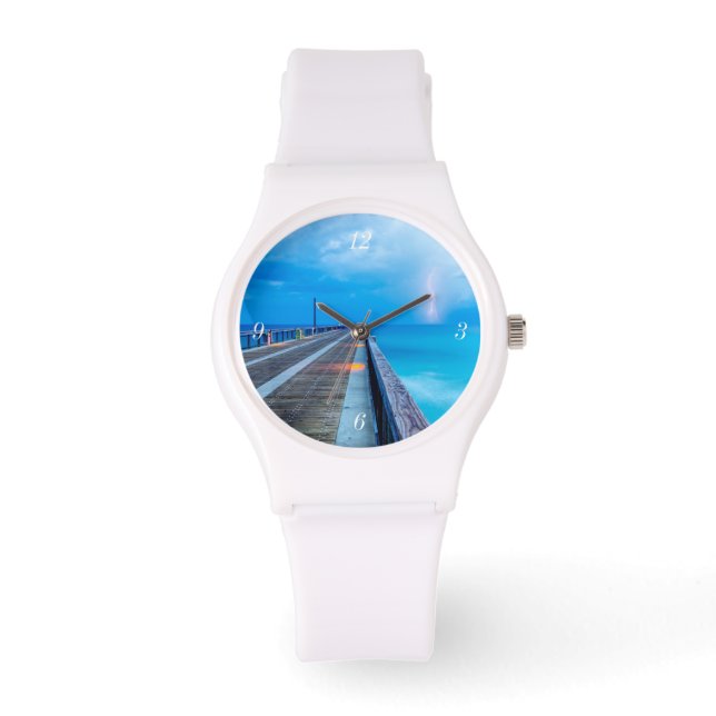 Blixt vid Navarre Beach Pier Armbandsur (Framsida)