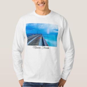 Blixt vid Navarre Beach Pier Långärmad Shirt T Shirt
