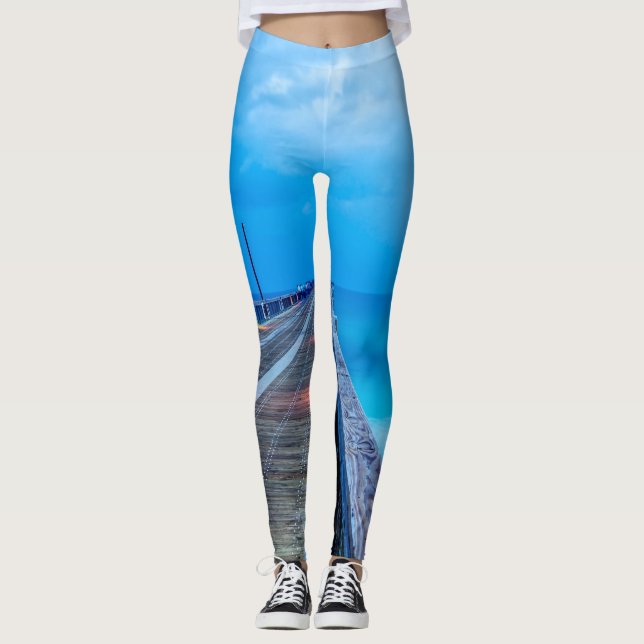 Blixt vid Navarre Beach Pier Leggings (Framsida)