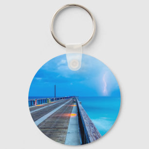 Blixt vid Navarre Beach Pier Nyckelring