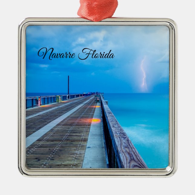 Blixt vid Navarre Beach Pier Ornament (Framsidan)
