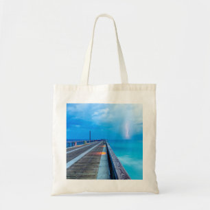 Blixt vid Navarre Beach Pier Tygkasse