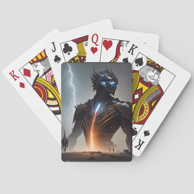 Blixten Cyborg Warrior Casinokort (Baksidan)