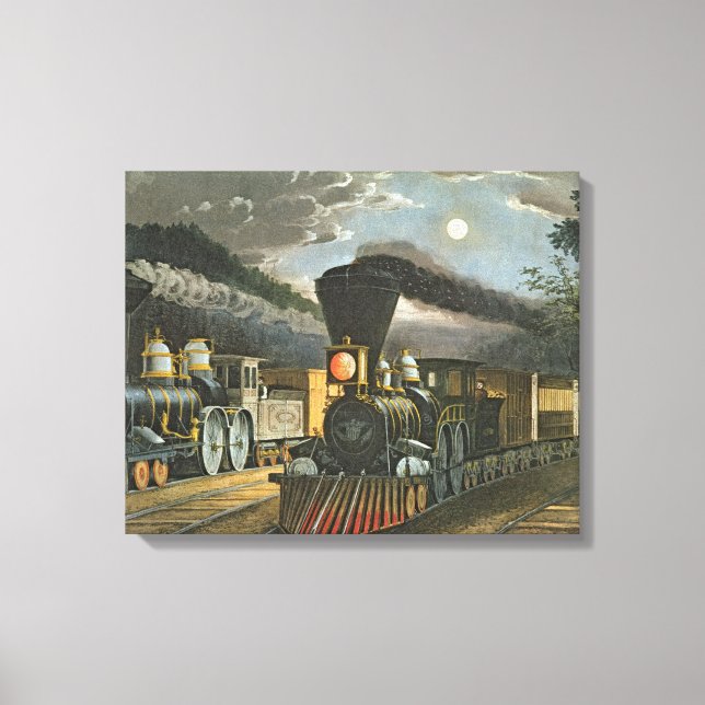 Blixten Express Tåg, 1863 Canvastryck (Framsida)