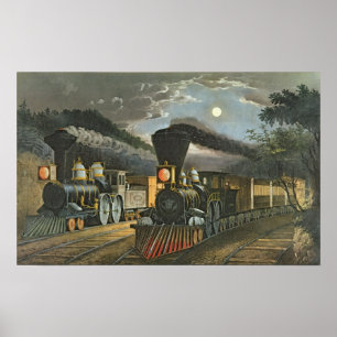 Blixten Express Tåg, 1863 Poster