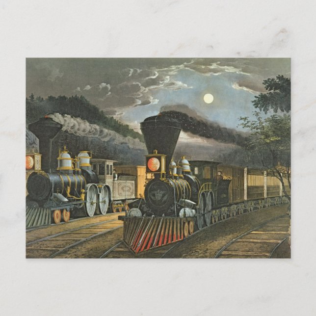Blixten Express Tåg, 1863 Vykort (Framsida)