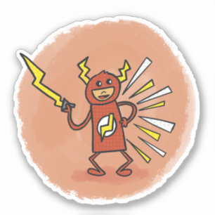 Blixten Man Tecknad Bok Stil Sticker Klistermärken