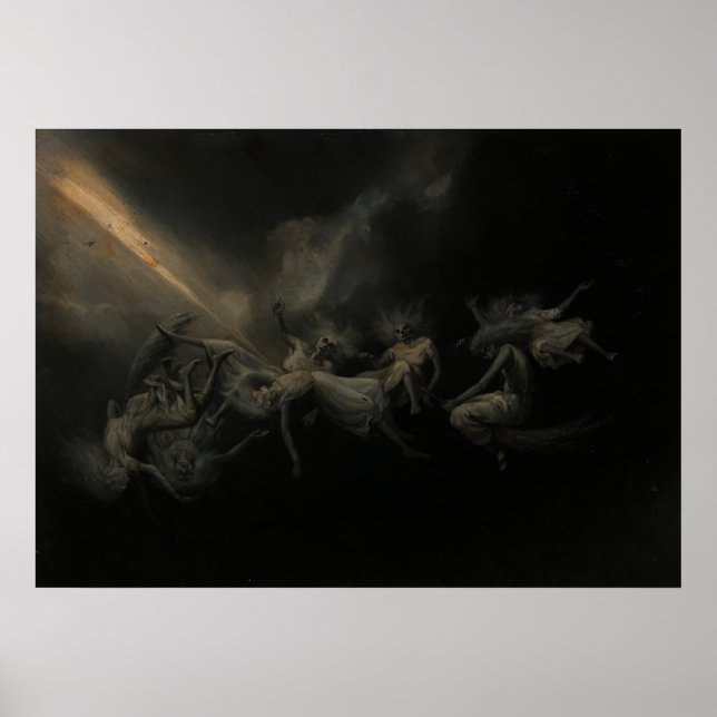 Blixten slog till mot en häxflock, omarbetning poster (Framsidan)