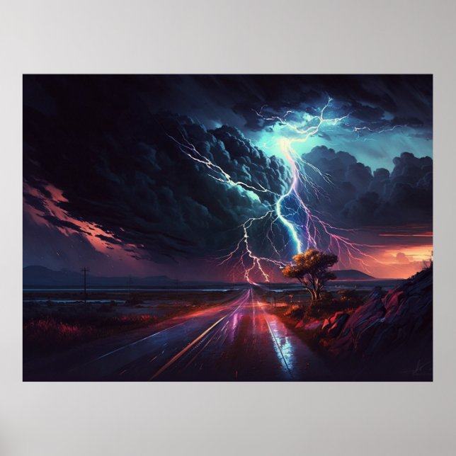 Blixten strejka i träd poster (Framsidan)