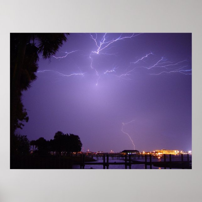 Blixten Strejka River Handflatan Daytona Beach Pos Poster (Framsidan)