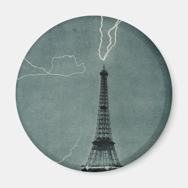 Blixten Strejkas Eiffel Torn, 1902 Magnet (Framsidan)