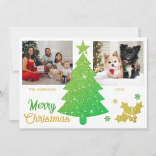 Blixtfotografier av Glitter Julgran 2 Julkort