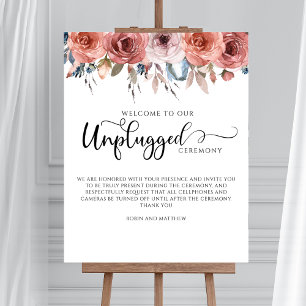 Blixtfull Blommigt Blue Unplugged Ceremony-signat Poster