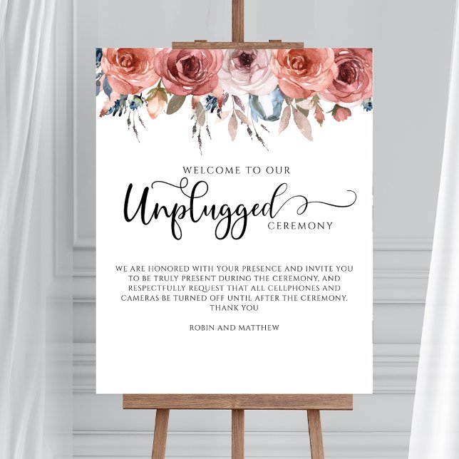 Blixtfull Blommigt  Blue Unplugged Ceremony-signat Poster (Skapare uppladdad)