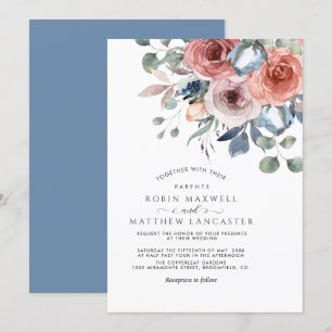 Blixtfull Blommigt, Bouquet Elegant bröllop Inbjudningar