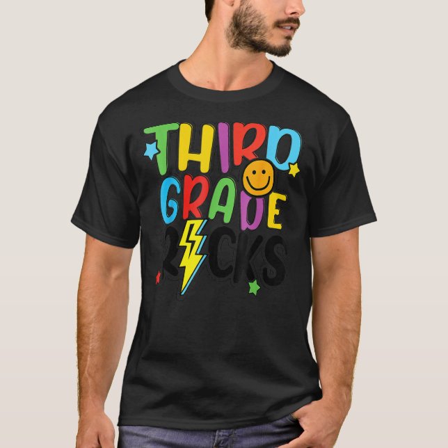 Blixtlås i tredje Klass Sten Back to school T Shirt (Framsida)