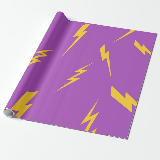 Blixtlila bakgrund Y2K-mönster Presentpapper (Utrullad)