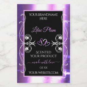 Blixtljus Lila Black Product Labels Diamonds Mat Etikett