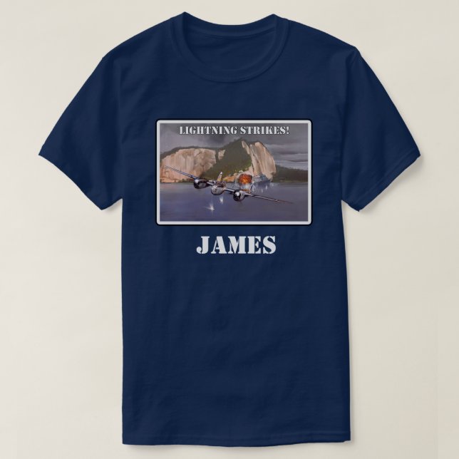 Blixtnedslag i Strejkan P-38 i Kameran T Shirt (Design framsida)